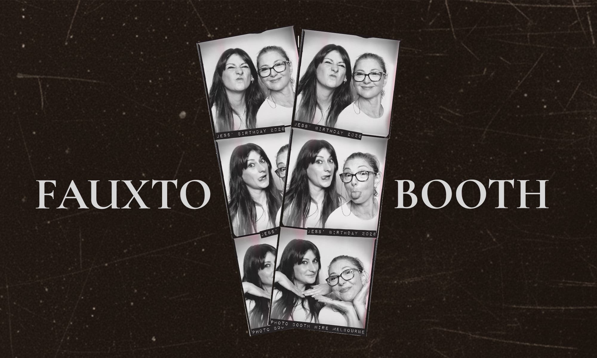 Fauxto Booth photo booth concept for hire in Melbourne