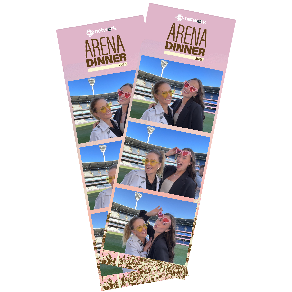 Example of branded photo booth print strips from a corporate event